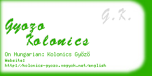 gyozo kolonics business card