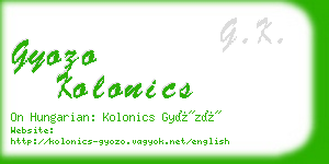 gyozo kolonics business card